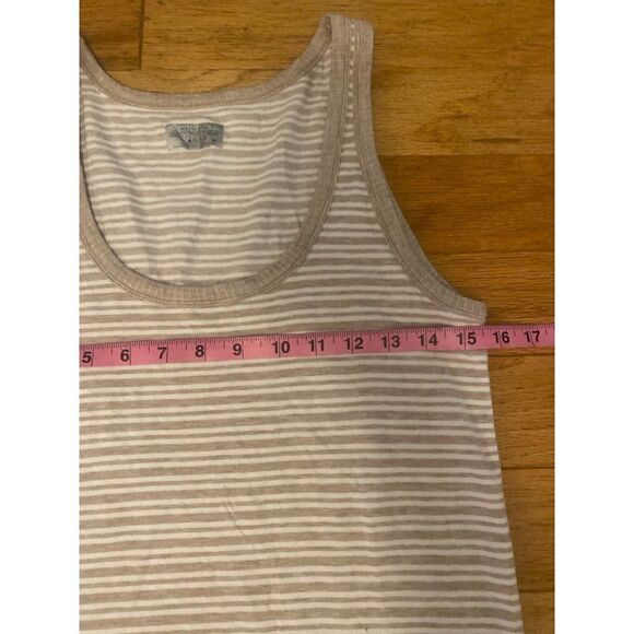 Athleta women's tan/white striped thin strap scoop neck athletic tank top sz med - Picture 6 of 7